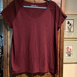 Eddie Bauer maroon T-shirt